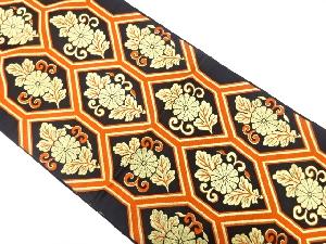 アンティーク　亀甲に菊唐草模様織り出し袋帯（着用可）